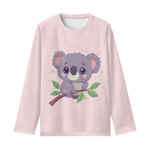 Image of Girls Long Sleeve Shirt with Cute Graphic Casual Pullover Tops 3-16Y