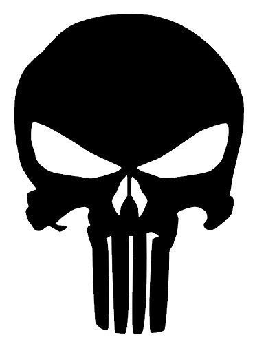 3LEGENDS LLCThe Punish Skull car Truck SUV Window Decal Sticker 12"x8" Black (Black)