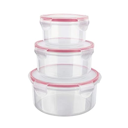 Conjunto com 3 potes Herméticos Redondo Vermelho - PLA3635-VM - Euro Home