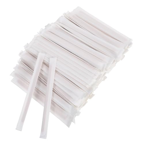 Mipcase 500 Piezas Palitos de Madera para Café Individualmente Envuelto Resistente para Mezclar Bebidas Calientes como Té Leche Miel Paletinas Desechables para Barra y Oficina
