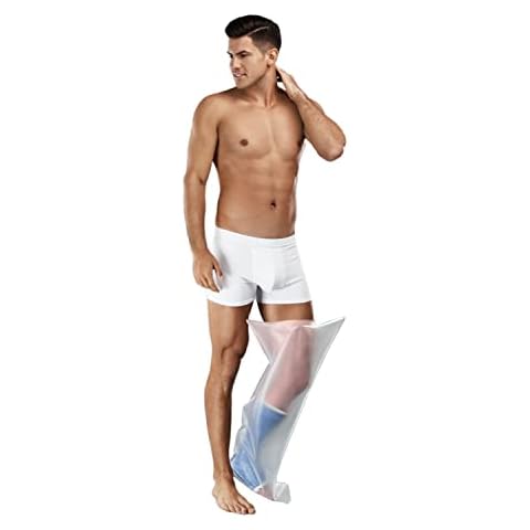AquaShield Reusable & Waterproof Cast Cover for Adult Full Leg (L44) - Bandage Protector for Foot, Plaster, Bath, Shower (18″-27.5″ Circumference Above Cast - for Ankle, Knee & Legs) - Made in USA Cover