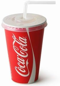 Thali Outlet - 80 x Coke Design Paper Cups + Slot Lids - 9oz / 250ml for Fast Food Restaurants Parties Events - Cold Drinks