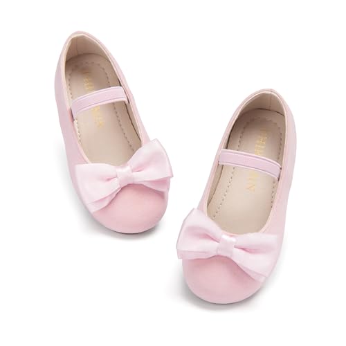 Image of PHIRAMIN Toddler Flower Girl Dress Shoes - Little Girl Ballet Flats Bow Wedding Party