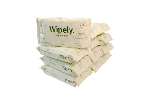 Wipely - Toallitas húmedas sensibles para bebé, juego de 12 unidades (864 unidades) 99% de agua, sin perfume ni alcohol, probadas, biodegradables, reciclables