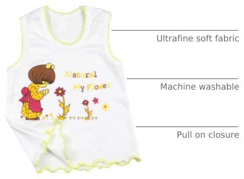 Image of ToBeInStyle Girl's 4 Pack 100% Cotton Ruffle Hem Tank Tops Super Soft Undershirts