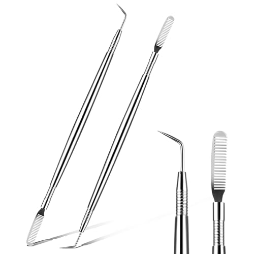 2 Pieces Eye Lash Separator Tool Lash Lift Tinting Tint Tool Lash Lift Rods Tool Perm Extension Separation Comb Lash Lift Kit for Eyelashes Eyebrows Tinting Perm Curling Extensions Supplies(Silver)