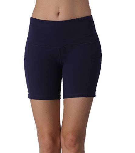 ONGASOFT Short de yoga pour femme avec poches latérales 12,7 cm - Bleu - XX-Large Cover