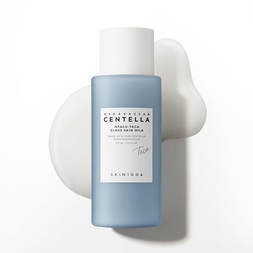 SKIN1004 Hyalu TECA Glass Skin Milk, Hydrating Face Moisturizer for a Dewy Glow, Milky Toner with Hyaluronic Acid for Deep Moisture, Peptides for Elasticity, Korean Skin Care, 7.10 fl.oz / 210ml