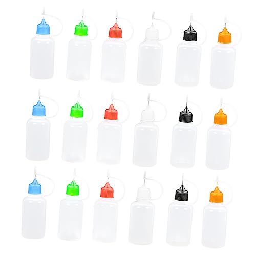 BEBEMOKO Applicator Bottle 18pcs Oil Filling Bottles Steel Needle Glue Applicator Tip for Adhesives Paints