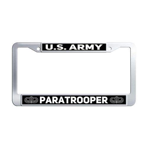 US Army Paratrooper Car License Plate Frame Holder Stainless Steel Car Tag Frame