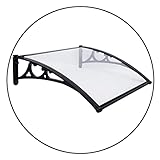 Sonnenschutz-Fenstermarkise, Haustür, Dachterrasse, Überdachung, transparente Polycarbonatplatte, Bogenvordach, Tiefe 60 cm, 80 cm (Color : Gold, Size : 60x120cm/23.62x47.24in) (Schwarz 60x120cm/23.6