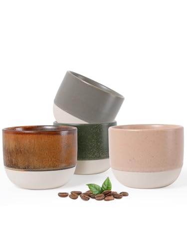 Autumnlife Espressotassen Set 4-teilig, 120 ml Mini-Espressotasse...