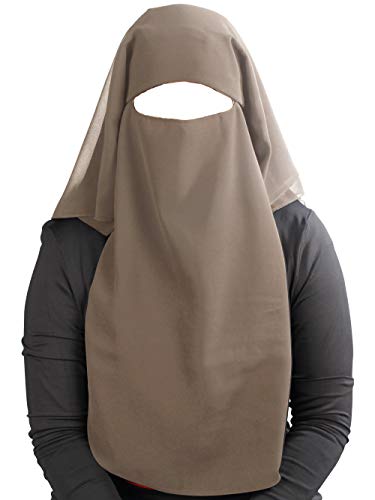 Voile visage niqab 3 couches saqi MyBatua en georgette légère modèle NQ-003