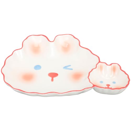 CIYODO 可愛い 用餃子プレート 軽量コンパクト多機能仕切り皿 高温対応磁器製 おままごとや家用レストラン向け食器