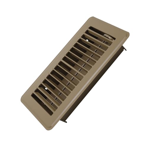 Howeall 4 x 8 Floor Register - Heavy Duty Steel Walkable Floor Vents - Easy Adjust Air Supply Lever - Vent Covers for Home (Brown)