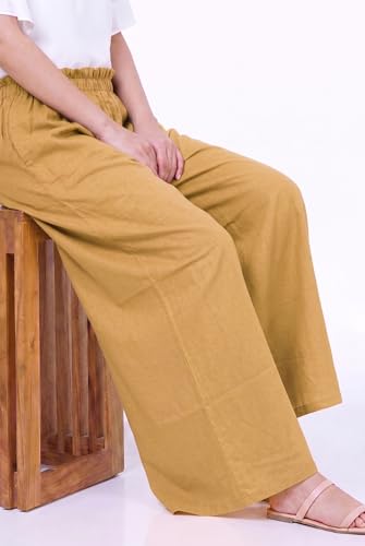 Image of Women Plazzo | Rayon Wide Leg for Women | Elastic Waist Flared Palazo Trousers | Comfortable Casual & Ethnic Wear Palazzo Pants