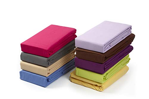 Towel Home - ¡En Oferta! Sábana Bajera Ajustable (Todas Las Medidas) (Amarillo, 80cm (80x180/190cm))