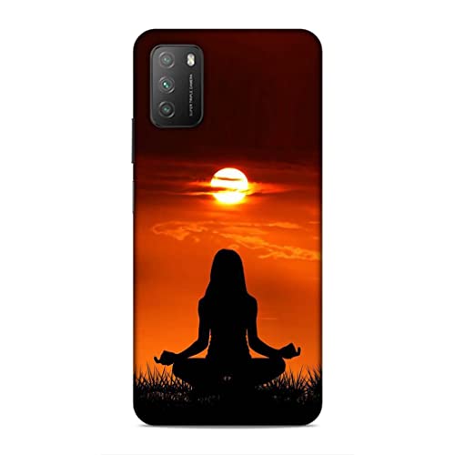 Image of Printed Mobile Back Hard Case Cover for Xiaomi Poco M3 | Meditation, Sunrise, Shadow, Sunset A-2203