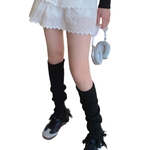 Women's Lolitas Knitted Long Socks Leg Warmers Harajuku Destroyed Boot Socks Fall Winter Ankle Heap Socks