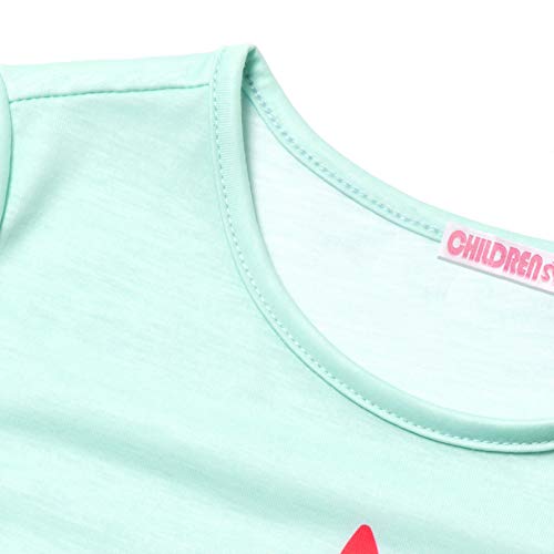 CHILDRENSTAR Pajama Sets for Girls Kids Pjs Summer Cotton Short Sleeve Sleepwear3