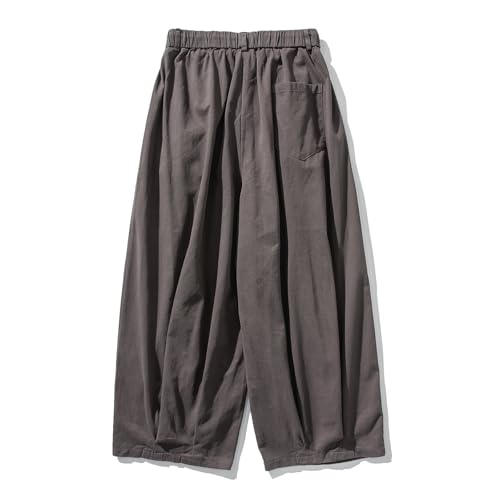 GURUNVANI Mens Wide Leg Harem Pants Japanese Loose Fit Pants Casual Elastic Waist Trouser2