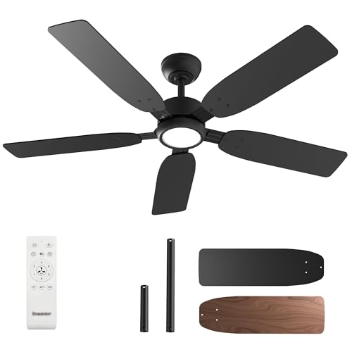 Ensenior 52 inch Ceiling Fan with Light and Remote, Noiseless