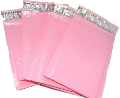 Zass Mailers Padded Envelopes 50 Pack - Pastel Pink #000 4’’ x 8’’ Inch – Water Resistant Poly Bubble Mailers – Heavy Duty, Padded Shipping Envelopes – Self-Sealing - Wide Range of Colors
