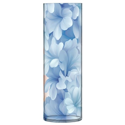 Vaso cilindrico in plastica per fiori di giacinto in stile delicato e fresco, in plastica, per la decorazione della casa, 30 x 9 cm, infrangibile, piccolo vaso per fiori, sala da pranzo, ingresso