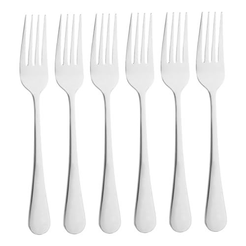 COLLBATH 6pcs Stainless Steel Salad Steak Forks Lightweight Resistant Kitchen Utensils for Bbq Dinners and Family Gatherings Dishwasher