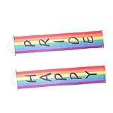 SOLUSTRE 1 Par de Pancartas del Movimiento Arcoíris, Bandera de Poliéster, Diseño Brillante, Reutilizable y Cómodo, Decoración al Aire Libre para Fiestas Lgbtq