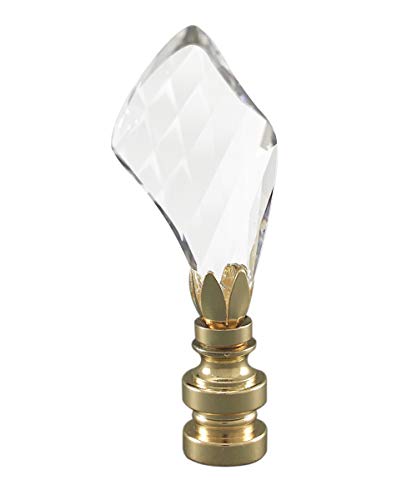Swarovski Twist Crystal Lamp Finial Polished Brass 2.75\"h
