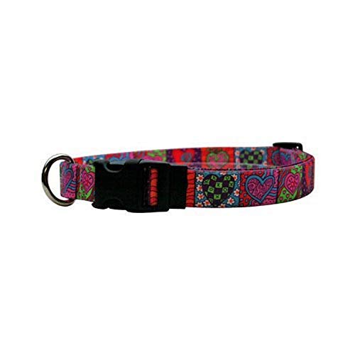 Crazy Hearts Dog Collar - Size Small 10' to 14' Long - Made In The USA