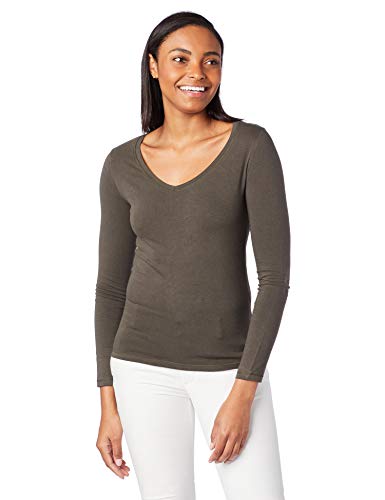 Camiseta Básica Gola V, Hering, Feminino, Verde, M