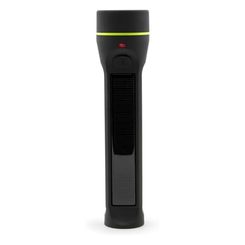HYBRIDLIGHT Journey 1000 Solar LED Waterproof Flashlight with Micro USB Port, Black Cover