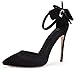 Aocase Escarpin Bout Pointu à Talons Hauts pour Femmes Escarpins Strass Talon Aiguille Chaussures de Mariage Femme Sandales Fermer Devant à Bride Cheville avec Boucle Sexy Club,Noir,35EU
