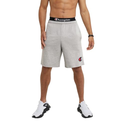 Image of Champion Men Graphic Lounge Short,Standard Fit,7 inch Inseam,Script Logo,Lightweight 100% Cotton Jersy,Available Regular,Big,Tall