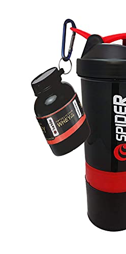 Image of NEW 2024 Whey Bottle Combo - Small Portable Protein Container With Key-Chain, Supplement Powder Carrying Funnel, 30 ml Flask (Pack of 5)