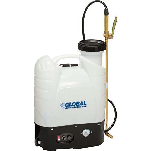 Global Industrial 4 Gallon Commercial Duty Battery Operated No Pump Backpack Sprayer W/Brass Handle