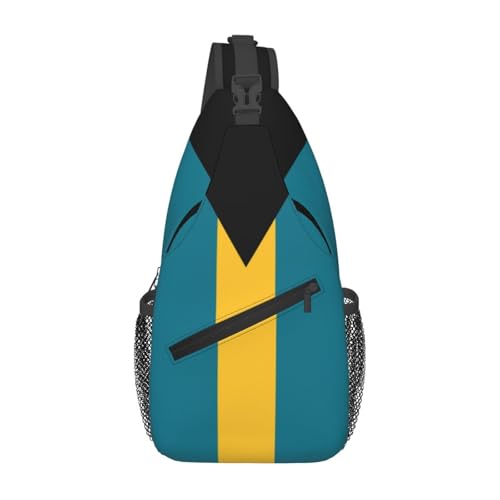 ASYG Bahamas Sling Bag Bahamas Flag Shoulder Bag Bahamas Crossbody Chest Daypack Casual Backpack Bag for Bahamian