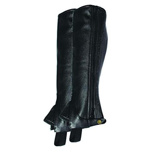 Rhinegold Black Leather Half Chaps - Small Cover