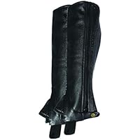 Rhinegold Leather 1/2 Chaps-Small-Black Polainas, Negro, S