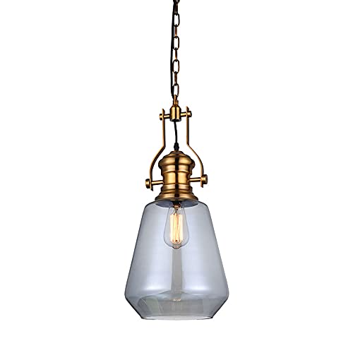 Lámpara colgante industrial NAMFHZW de cristal y metal con casquillo E27 para techo de bar