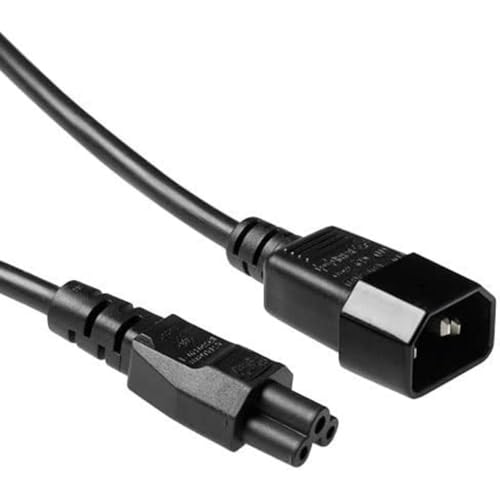 ACT Netzkabel 3 Polig 0,5 m, C14 Stecker auf C5 Kabel Buchse, Stromkabel Type F, Kaltgerätekabel Verlängerung– AK5218
