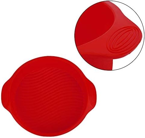 Miniatura 8 de Molde de la torta antiadherente forma redonda 11inch Cake Baking Pan Silicona resistente al calor para la torta de la capa (rojo)