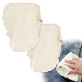 Pyralidsg 2 Stück Ledertuch Autopflege, 40 x 60CM Nahtlos und Schnelltrocknend Fensterleder, Trocken- und Nassverwendung Auto Ledertuchs, für Haus, Autopflege, Fenster, Spiegel