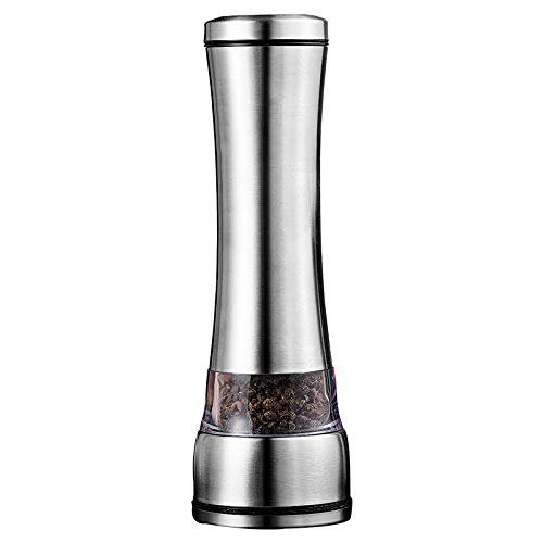 Stainless Steel Salt and Pepper Grinder, Refillable and Adjustable Coarseness Manual Pepper Mill, Professional Grinder for Spices and Seeds, Fits in Home,Kitchen,Barbecue (2)