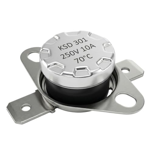 Lumonic Interruptor térmico 70°C Contacto NC 250V 10A Cambio de temperatura termostato KSD301 Bimetal Protección térmica