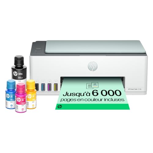 HP Smart Tank 5108 Imprimante Multifonction - Réservoirs d'encre avec jusqu'à 3 Ans d'encre Inclus (Photocopie, Scan, Impression, A4, Smart, AirPrint, WiFi)