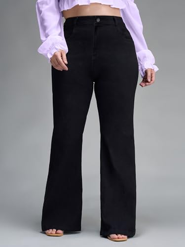 Image of Miss Chase A+ Women's Bootcut High Rise Regular Length Stretchable Denim Jeans