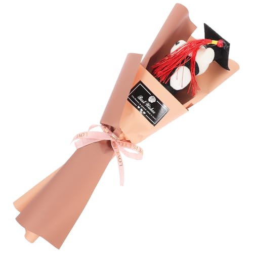 HEALSOPTHY Ramo de Oso de Peluche Adorable para Fiesta de Graduación Birrete, Accesorio Fotográfico Único Hecho de Felpa y Espuma, Obsequio para Graduados